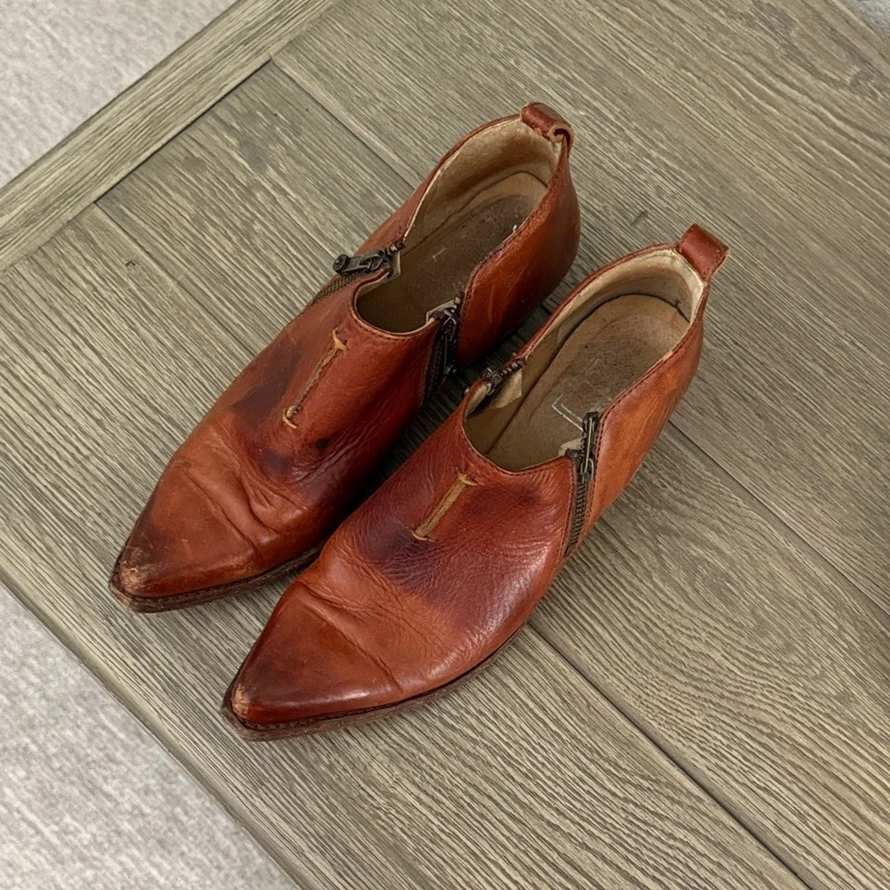 Frye Brown Leather Ankle Booties - Picture 3 of 3